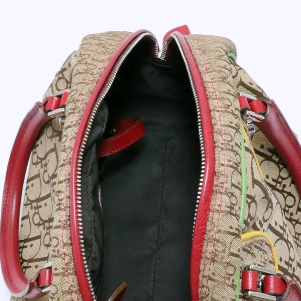 (VINTAGE) CHRISTIAN DIOR MONOGRAM BEIGE RASTA BOWLER - Picture 5 of 7